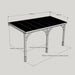 Measurement diagram of a folding table with dimensions labeled