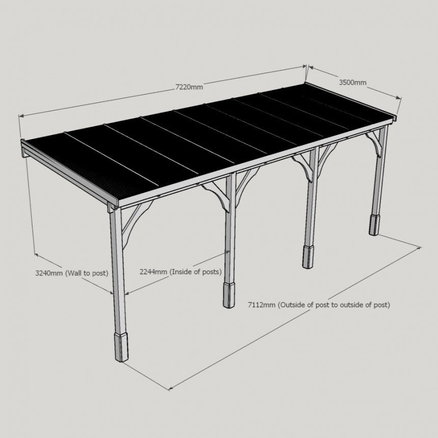 Measurement diagram of a rectangular table with dimensions labeled