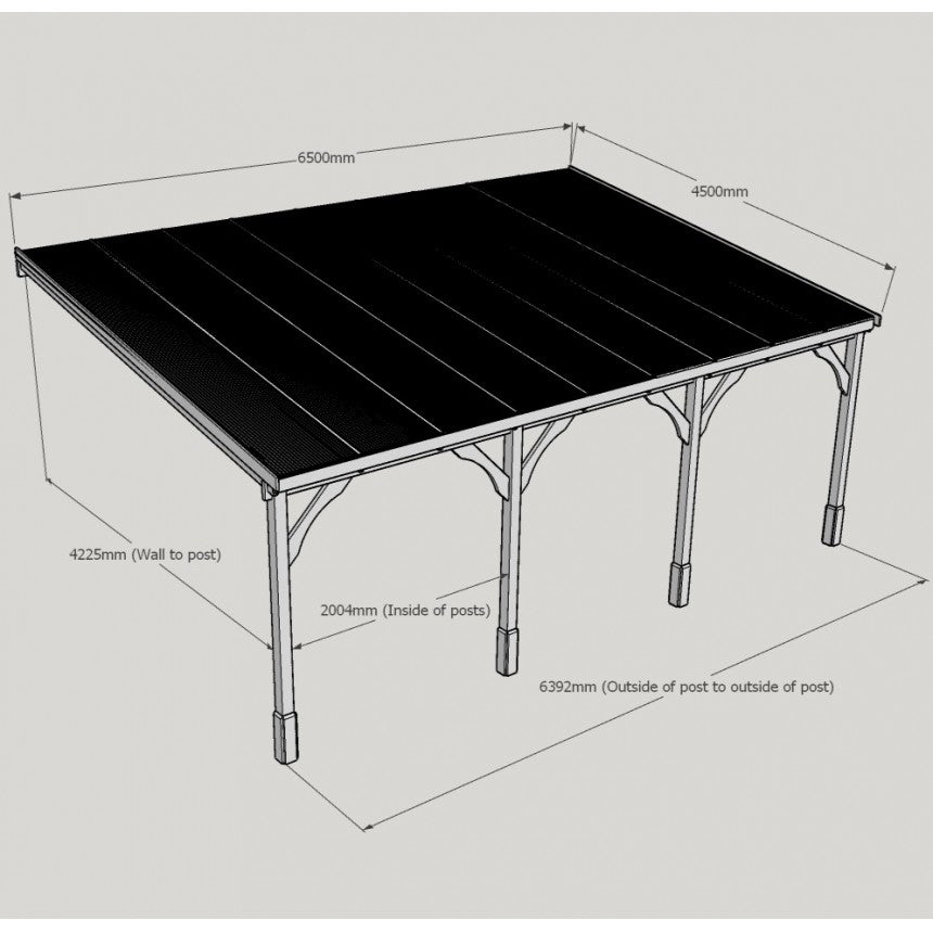Wall Mounted Wooden Gazebo 4.5m x 4.5m