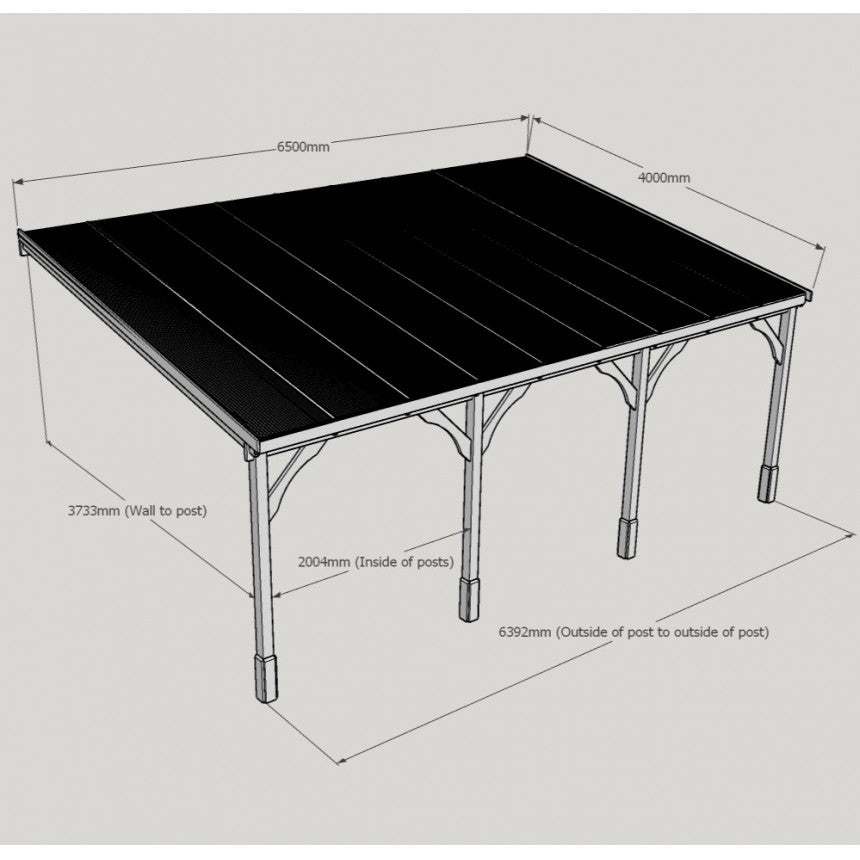 Wall Mounted Wooden Gazebo 4m x 4m