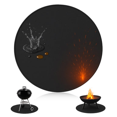 HEAT BBQ mat shown protecting the ground from grease and sparks