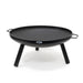 HEAT Classic black fire bowl with handles and three legs on a white background