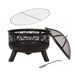 HEAT Alna fire pit with grill, spark lid and poker shown separately