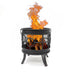 HEAT Tynset steel fire basket with a tall fire burning, on a white background