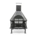 HEAT Saga steel garden chiminea with mesh spark guard, on a white background