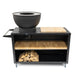 HEAT Trolle black outdoor kitchen unit with fire bowl, board and log shelf