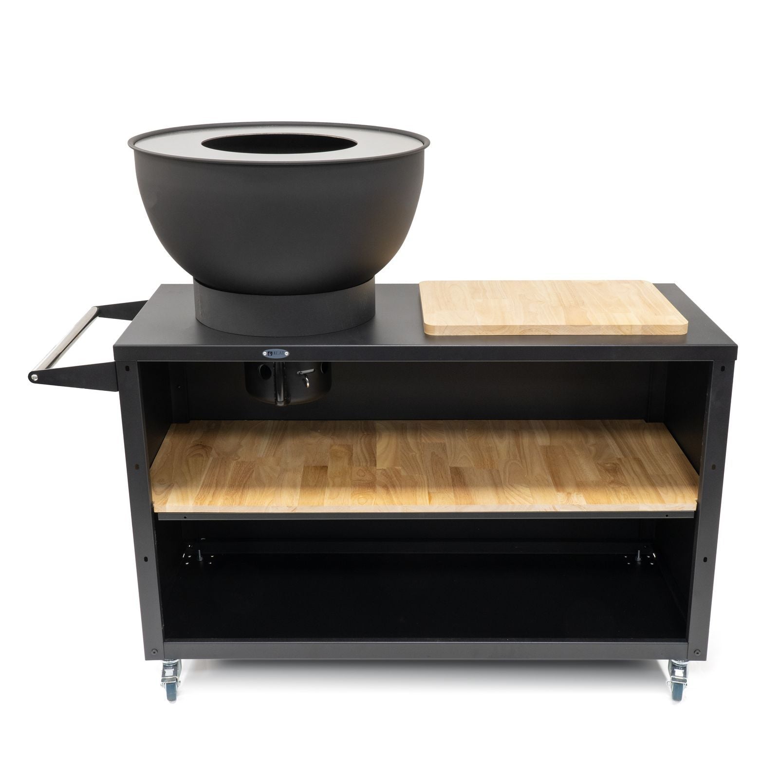 HEAT Trolle black kitchen unit with griddle ring and board