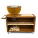 HEAT Trolle rust outdoor kitchen unit with grill, board and log shelf