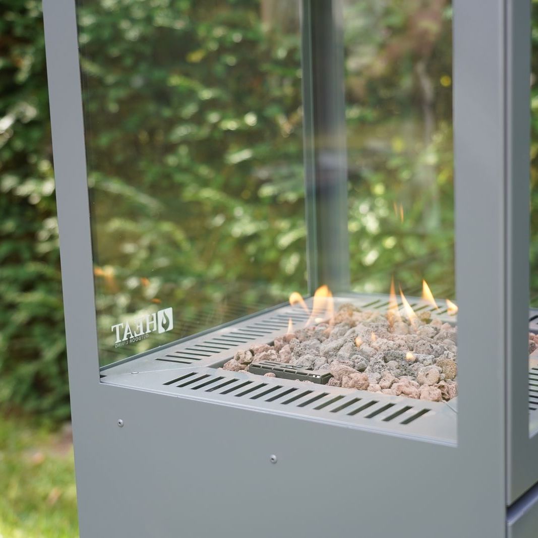 Lava stones in the burner of the HEAT Utevarme patio heater