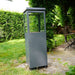 HEAT Utevarme grey patio heater on a garden path