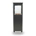 HEAT Utevarme black glass flame patio heater, on a white background