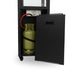 HEAT Utevarme black heater with door open showing the gas bottle