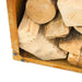 Close-up of split logs stored in the HEAT Dokka log store