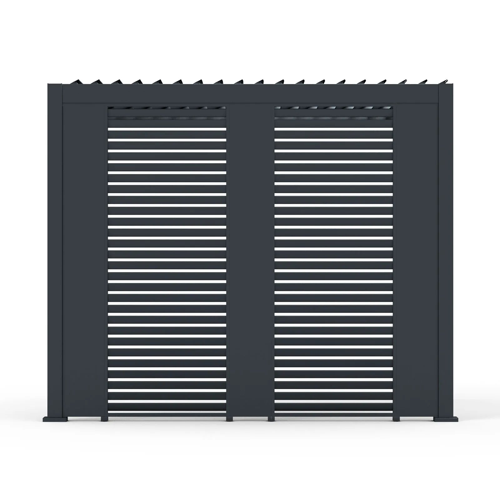 Titan Aluminium 3.0m Static Side Wall Combination: 3 Solid Panels and 2 Louvred Walls