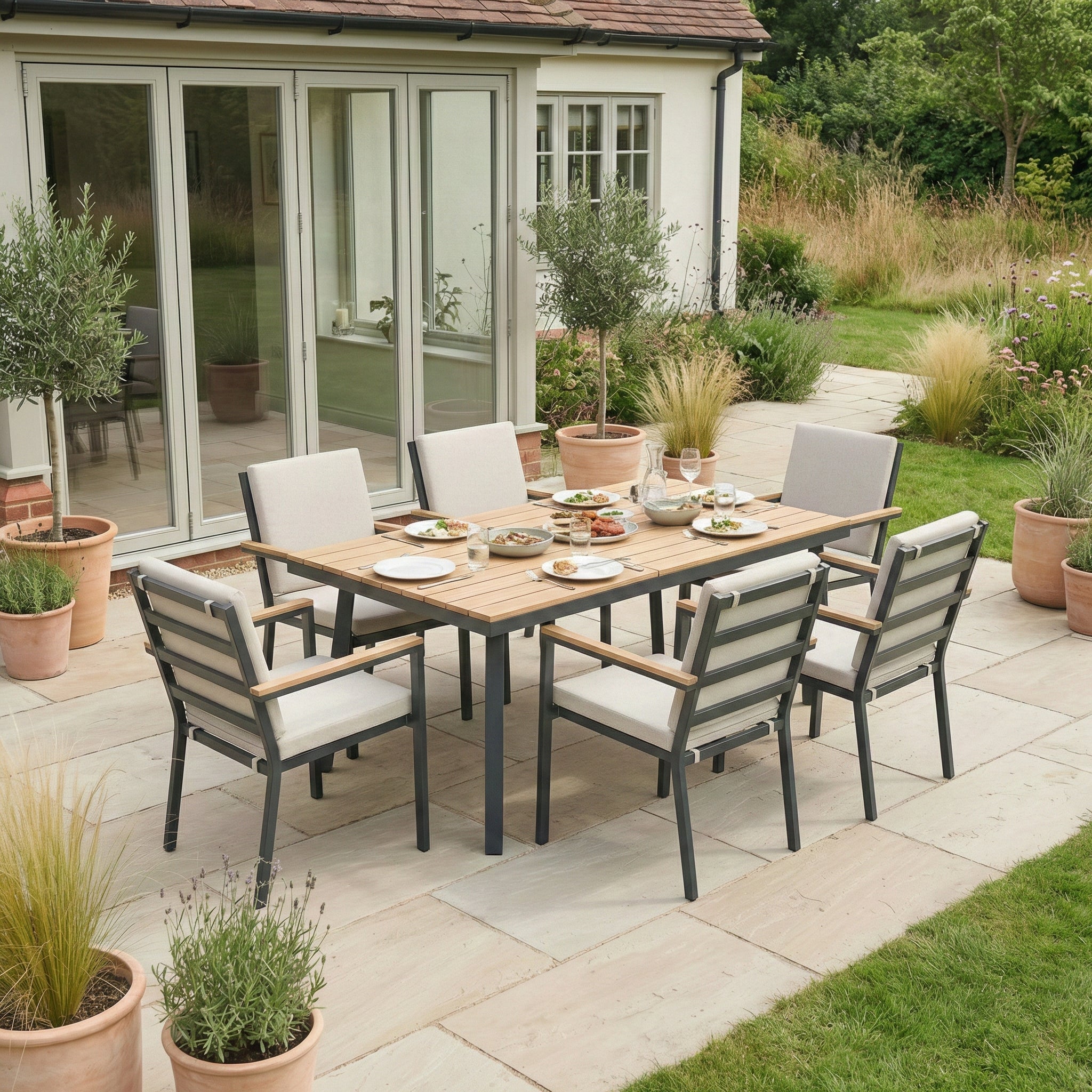 Nova Heidi outdoor furniture - Nova - Heidi 6 Seat Dining Set - 1.5 x 1.0m Rectangular Table