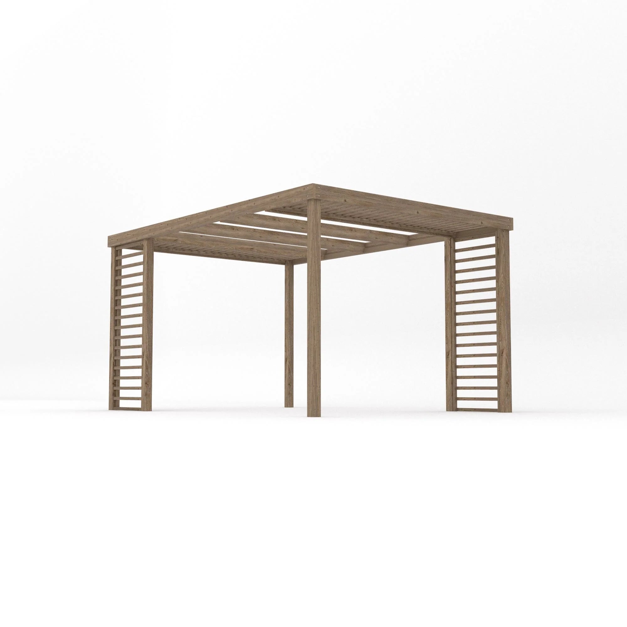 4 x 3 m Freestanding/Wall-Mounted Wooden Pergola