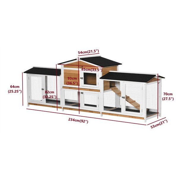 Pawhut 2 tier hutch dimensions