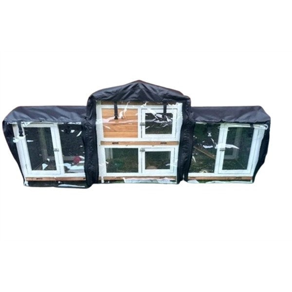 Pawhut 2 tier rabbit hutch cover black