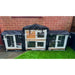 Pawhut 2 tier rabbit hutch cover on grass
