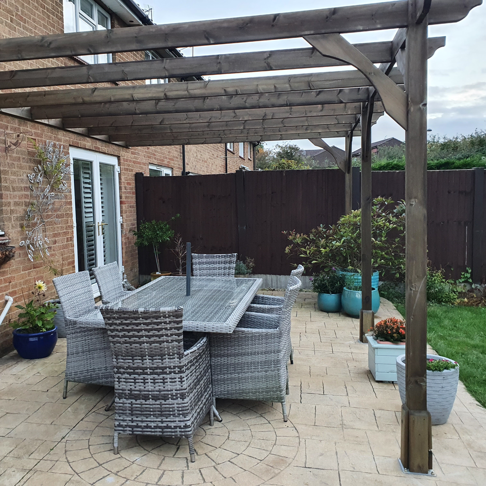 Wall Mounted Premium Pergola - 3.6m Depth