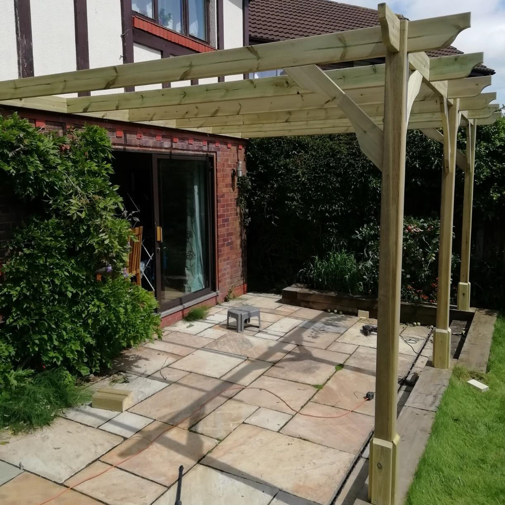 Wall Mounted Premium Pergola - 3.6m Depth