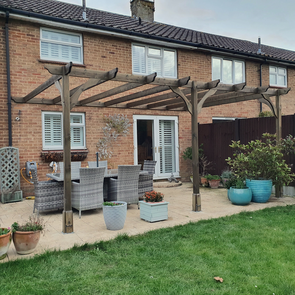 Wall Mounted Premium Pergola - 3.6m Depth