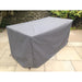 Rattan armchair cover grey on patio