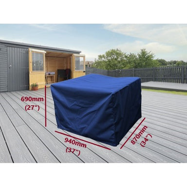 Rattan armchair cover small navy blue