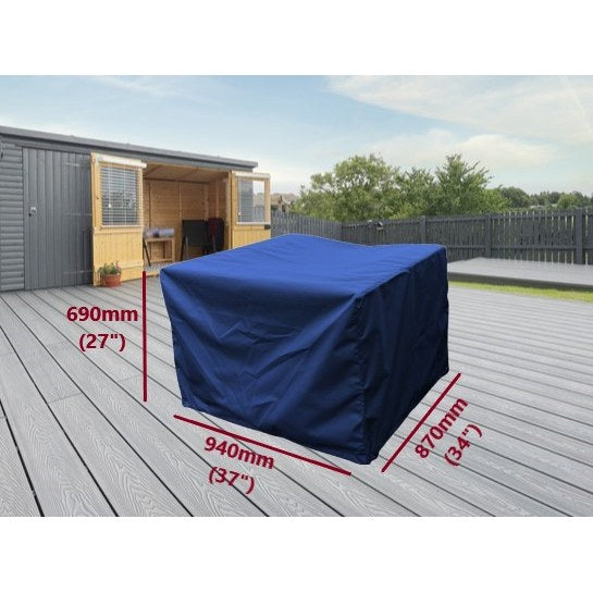 Rattan armchair cover small navy blue