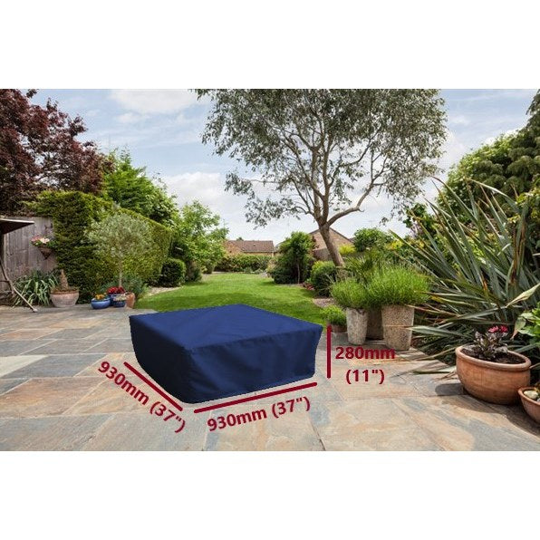Rattan cube coffee table cover navy blue 93cm