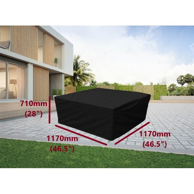 Rattan cube set cover black 117cm