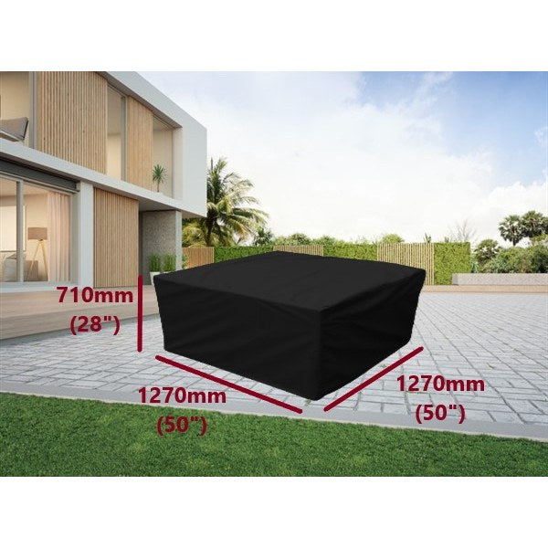 Rattan cube set cover black 127cm