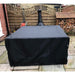 Rattan cube set cover black on patio