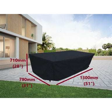 Rectangular garden table cover black 130cm