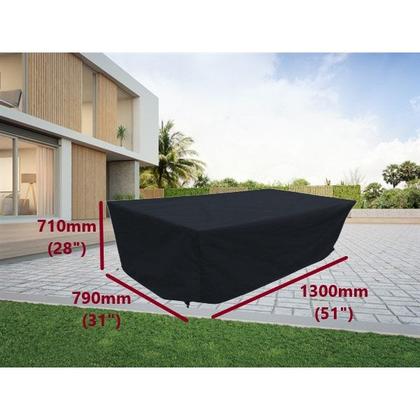 Rectangular garden table cover black 130cm