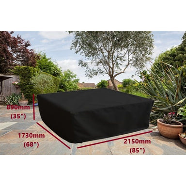 Rectangular table and chairs cover black 215cm