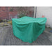 Rectangular table and chairs cover green on decking