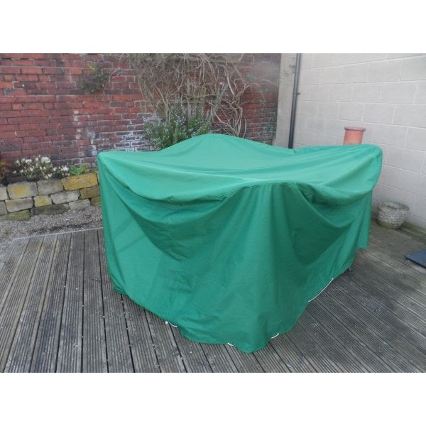 Rectangular table and chairs cover green side