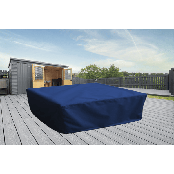 Rectangular table and chairs cover navy blue