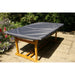 Rectangular table top cover grey on wooden table