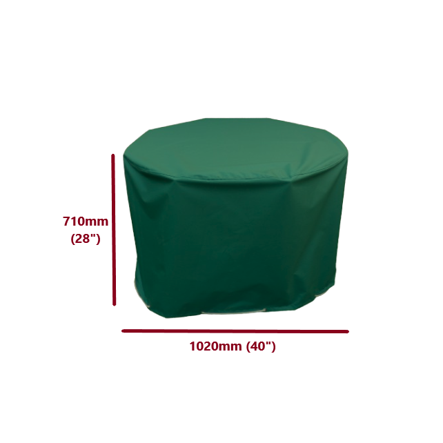 Round garden table cover green 102cm dimensions