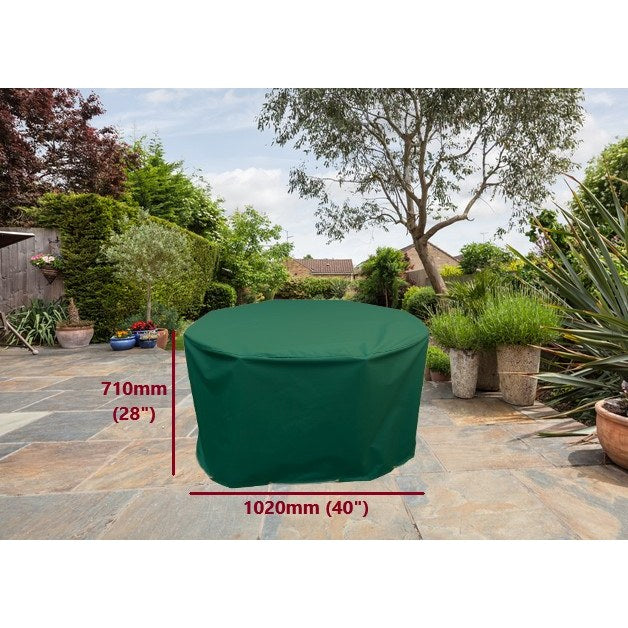 Round garden table cover green 102cm