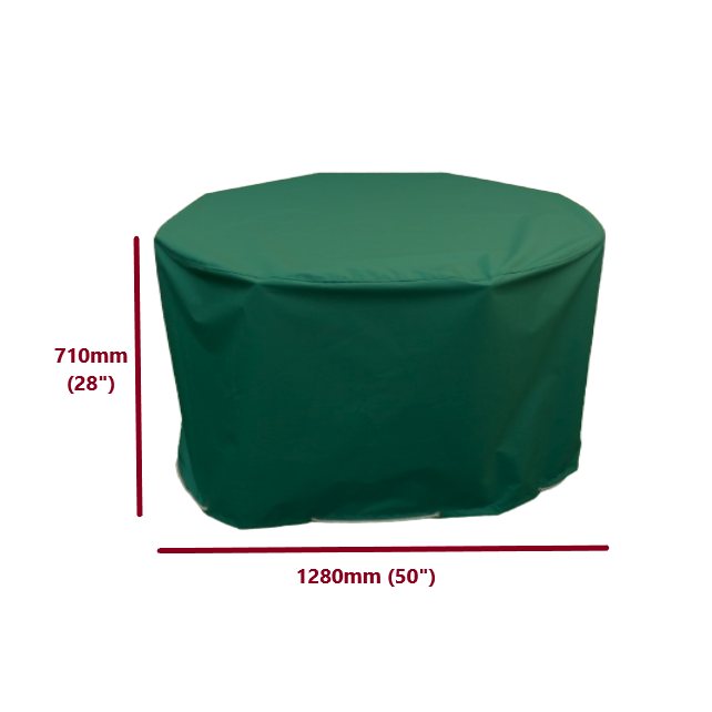 Round garden table cover green 128cm dimensions
