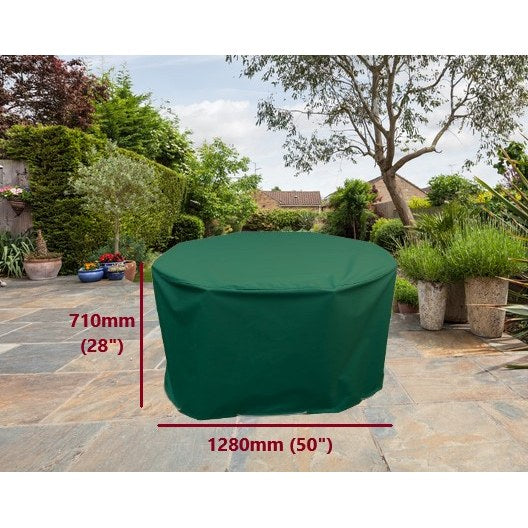 Round garden table cover green 128cm