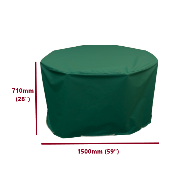 Round garden table cover green 150cm dimensions