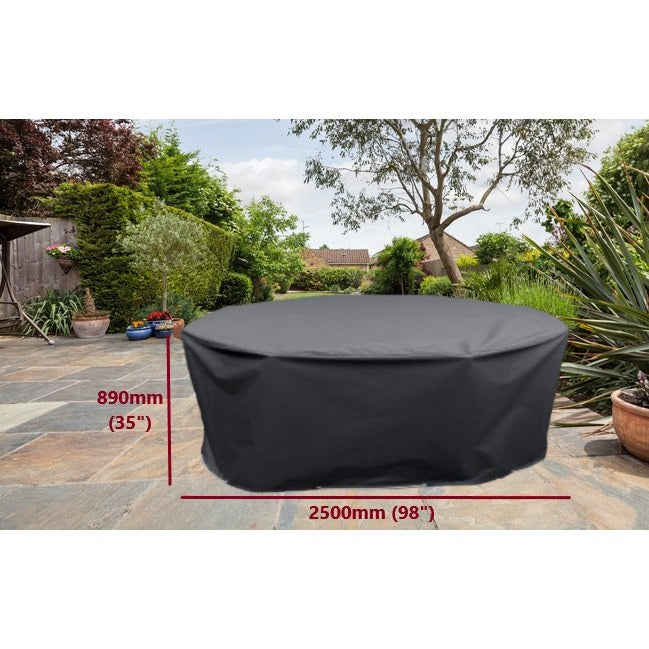 Round garden table cover grey 250cm