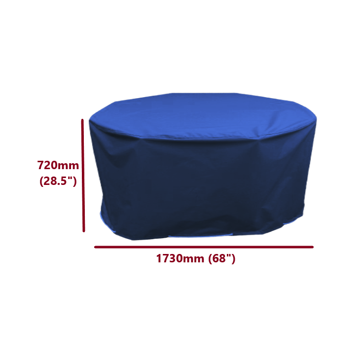 Round garden table cover navy blue 173cm dimensions