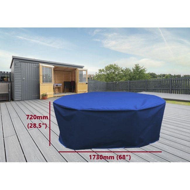 Round garden table cover navy blue 173cm