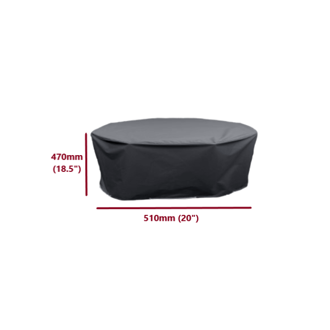 Round side table cover grey 51cm dimensions