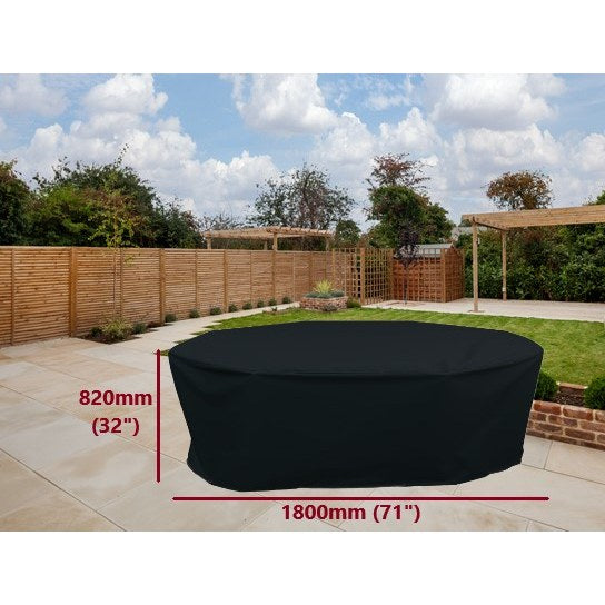 Round table and chairs cover black 180cm